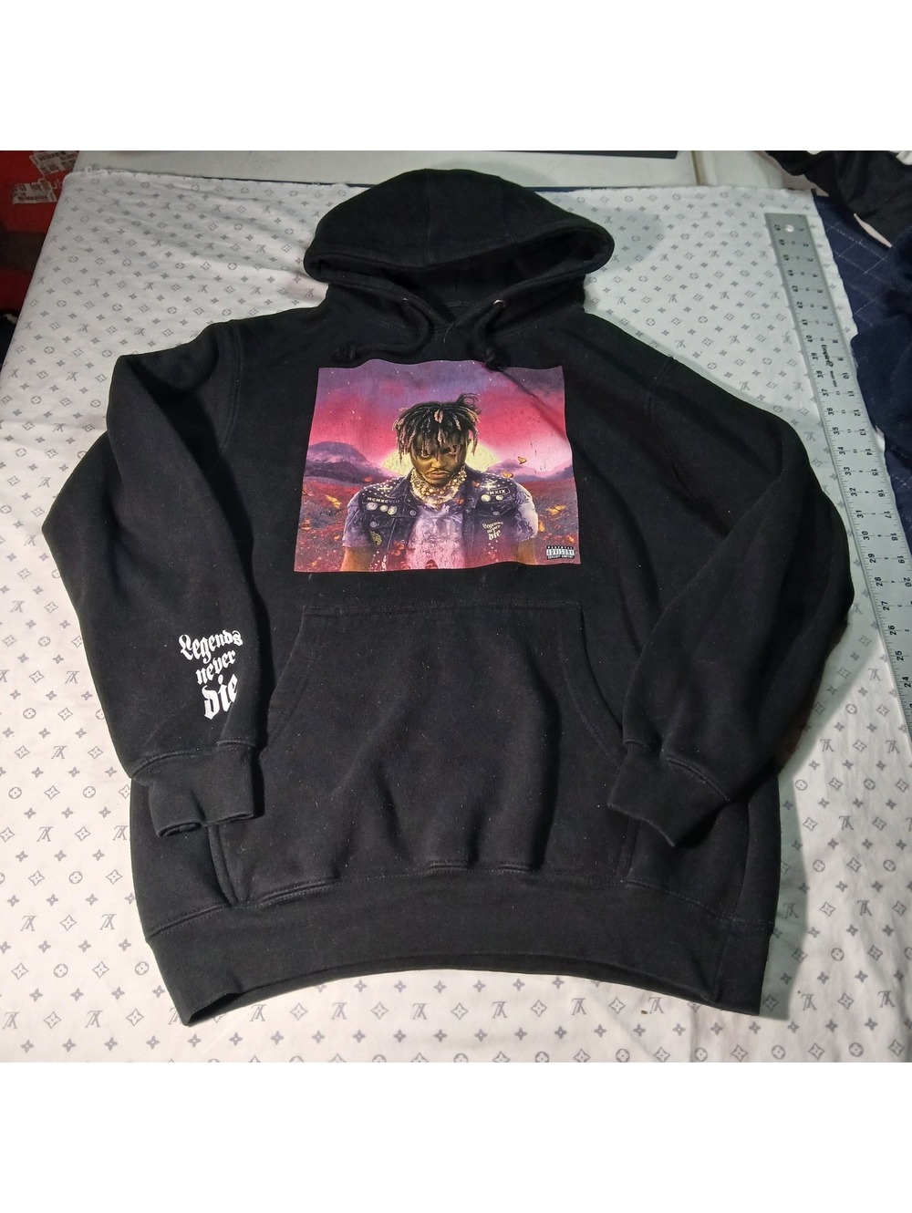 Juice Wrld Legends Never Die Graphic Hoodie Black Mens Streetwear Y2K Retro